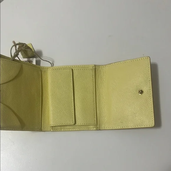 Yellow Wallet & Card Holder with Decorative Slits - Picture 2 of 3